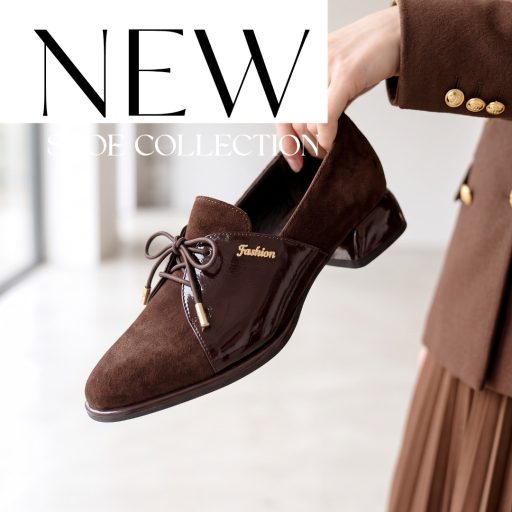 TUTTO BENE SCARPE extravagáns lakk betétes velúrbőr mocca félcipő 