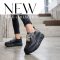 VIA ROMA platform talpas magasfényű fekete sneaker 