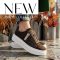 VIA ROMA vastag platform talpas croco mintás barna velúrbőr sneaker 