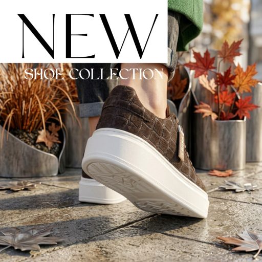VIA ROMA vastag platform talpas croco mintás barna velúrbőr sneaker 