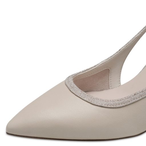 TAMARIS elegáns bokapántos bézs-arany pumps 