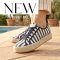 TAMARIS ESSENTIALS platform talpas kék-bézs csíkos trendi sneaker 