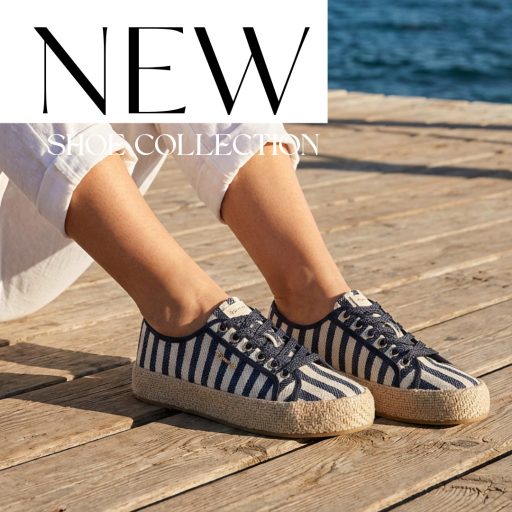 TAMARIS ESSENTIALS platform talpas kék-bézs csíkos trendi sneaker 