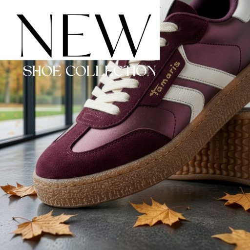 TAMARIS enyhén vastag talpú trendi bordó sneaker 
