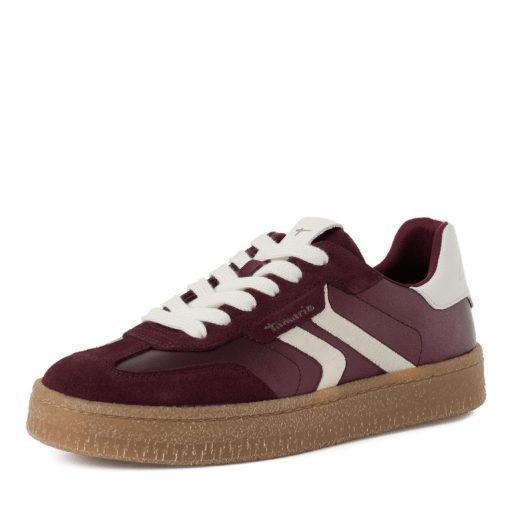 TAMARIS enyhén vastag talpú trendi bordó sneaker 