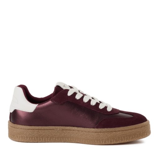 TAMARIS enyhén vastag talpú trendi bordó sneaker 