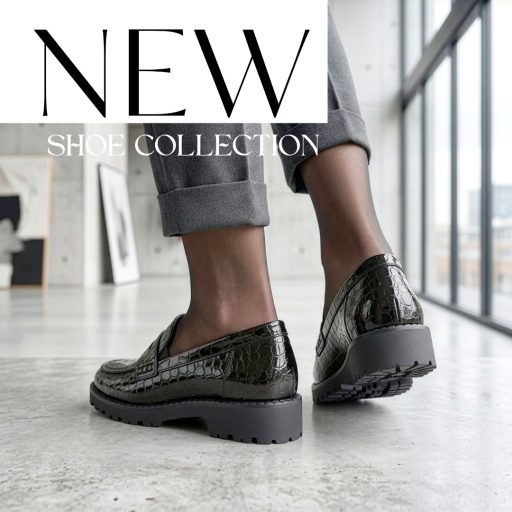 TAMARIS ESSENTIALS magasfényű anyagában mintás fekete loafer 