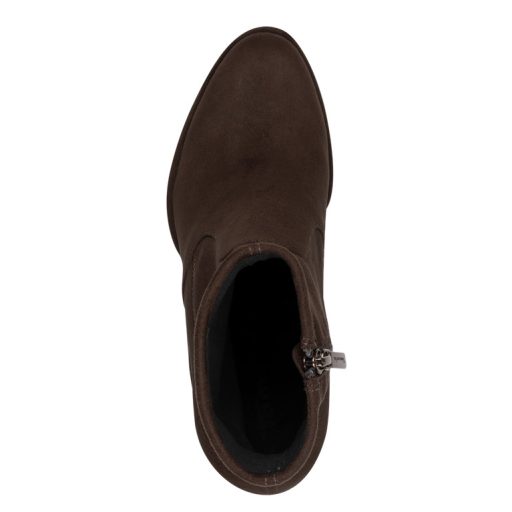 TAMARIS ESSENTIALS extravagáns sarkú velúr elegáns mocca bokacsizma 
