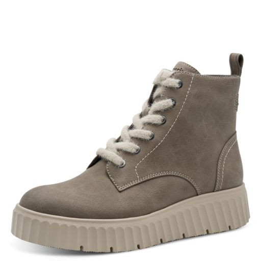 TAMARIS ESSENTIALS vastag talpú vagány taupe bakancs 