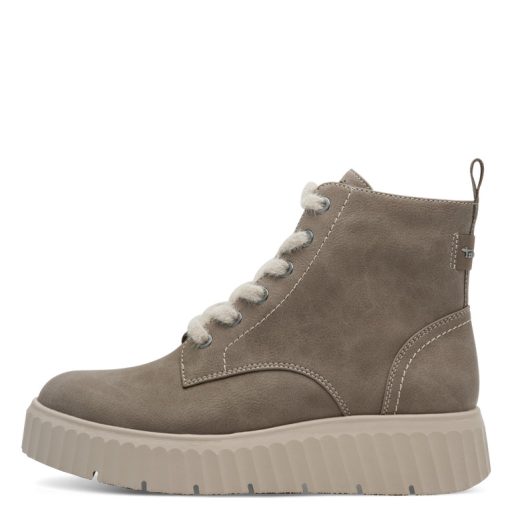 TAMARIS ESSENTIALS vastag talpú vagány taupe bakancs 