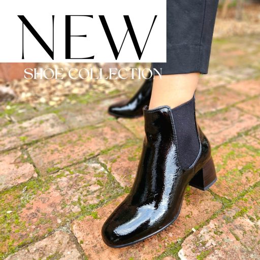 TAMARIS ESSENTIALS kis sarkas elegáns fekete lakk bokacsizma 