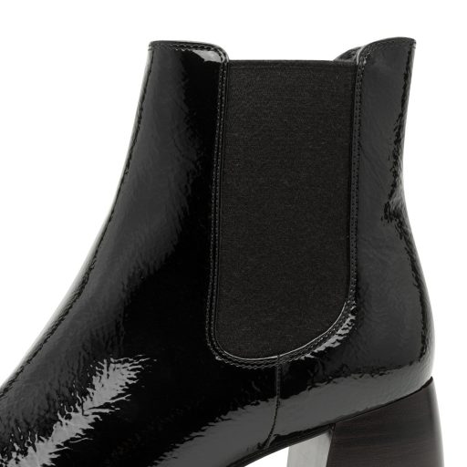 TAMARIS ESSENTIALS kis sarkas elegáns fekete lakk bokacsizma 