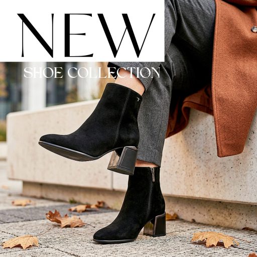 TAMARIS kis sarkas elegáns velúrbőr fekete bokacsizma 