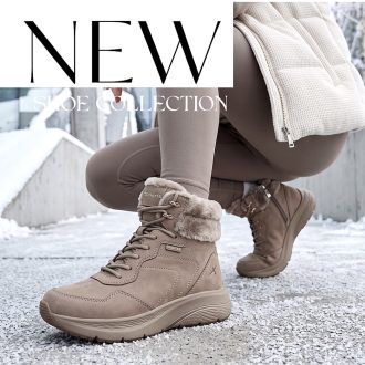TAMARIS DUO-TEX outdoor szőrmés bőr bakancs – taupe