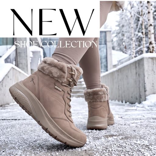 TAMARIS DUO-TEX outdoor szőrmés bőr bakancs – taupe