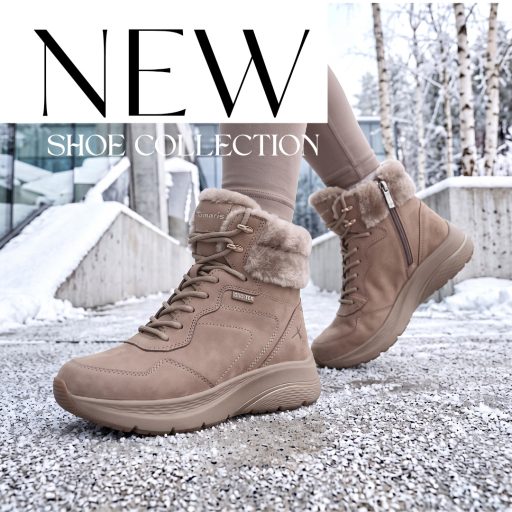 TAMARIS DUO-TEX outdoor szőrmés bőr bakancs – taupe