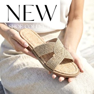 TAMARIS strasszköves extra sand papucs 