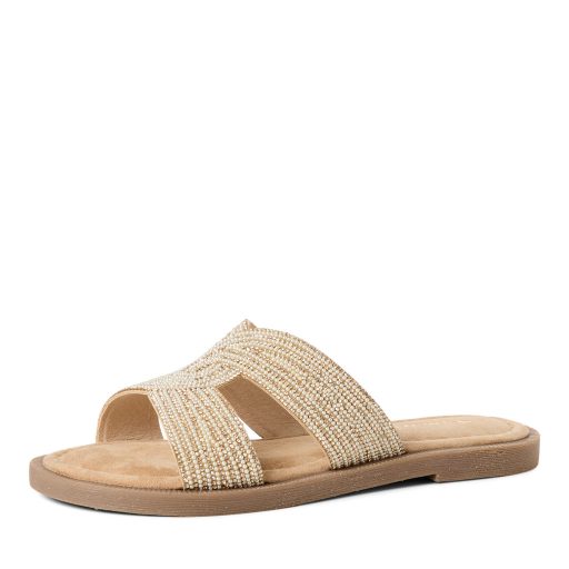 TAMARIS strasszköves extra sand papucs 