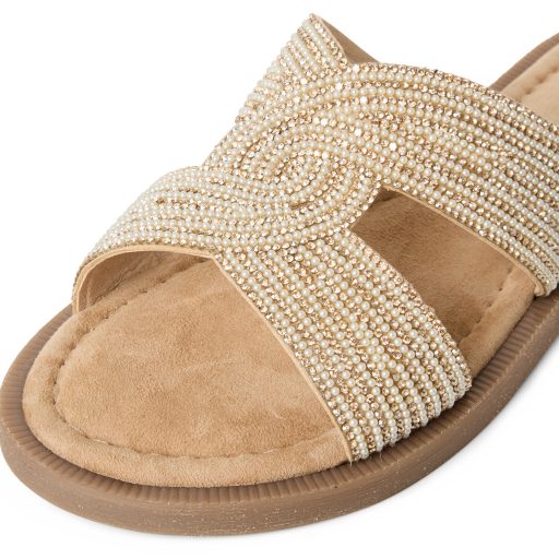 TAMARIS strasszköves extra sand papucs 