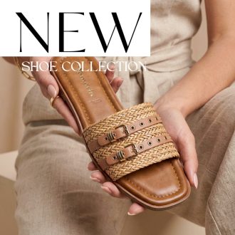 TAMARIS ESSENTIALS fonott pántos csatos camel papucs 