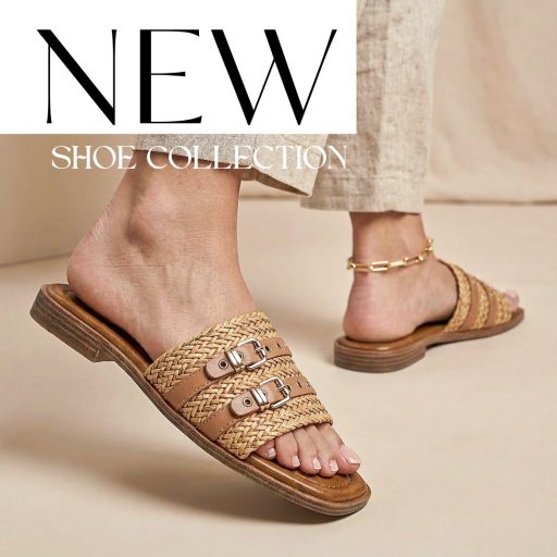 TAMARIS ESSENTIALS fonott pántos csatos camel papucs 