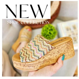 TAMARIS platform talpas multicolor papucs 