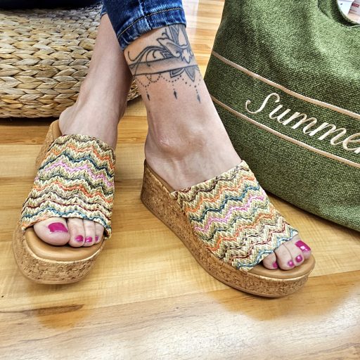 TAMARIS platform talpas multicolor papucs 