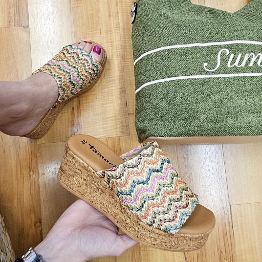 TAMARIS platform talpas multicolor papucs 