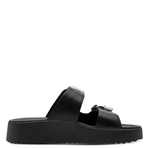 TAMARIS platform talpas 2 pántos fekete papucs 