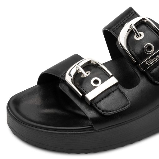 TAMARIS platform talpas 2 pántos fekete papucs 