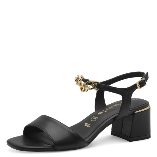 TAMARIS kis sarkas láncos extra fekete szandál