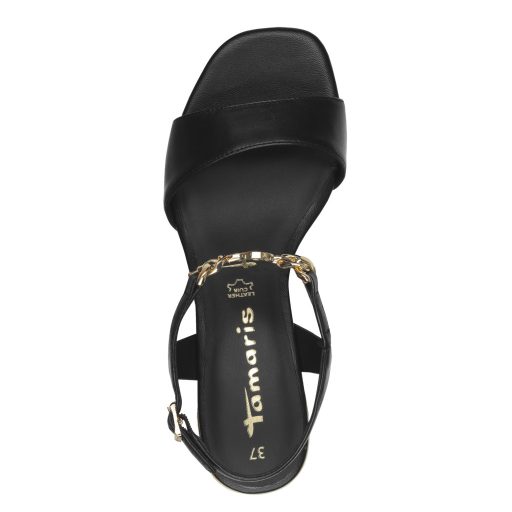 TAMARIS kis sarkas láncos extra fekete szandál