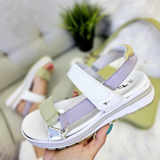 TAMARIS emelt talpú multicolor pántos kényelmi szandál