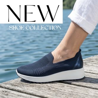 IMAC emelt talpú sötétkék vászon kényelmi slip-on 