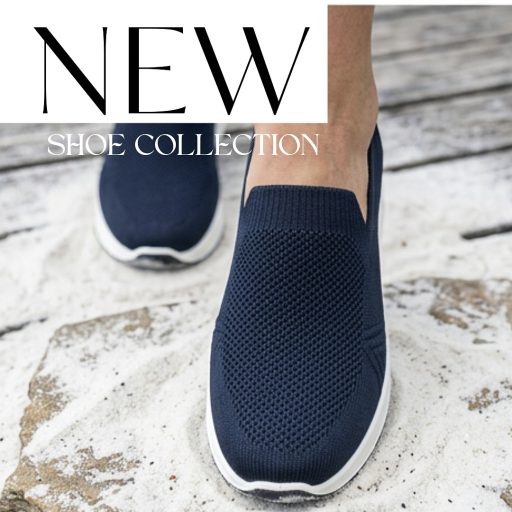 IMAC emelt talpú sötétkék vászon kényelmi slip-on 