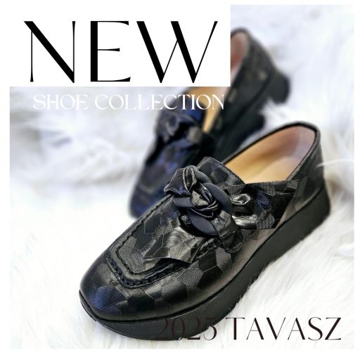TUTTO BENE SCARPE platform talpas fénylő fekete slip-on
