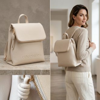 Háti és oldaltáska elegáns bézs 