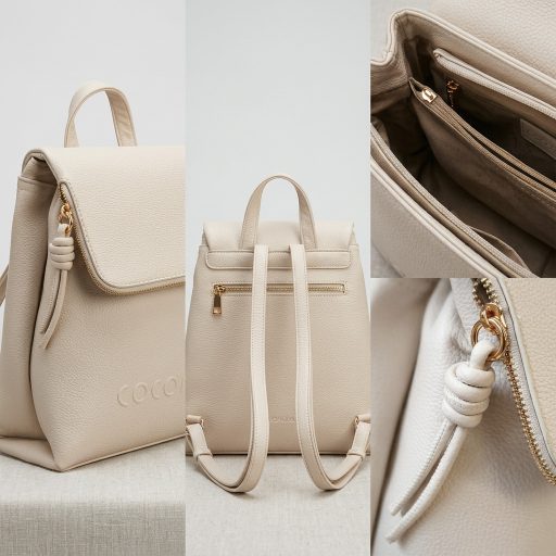 Háti és oldaltáska elegáns bézs 