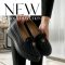 VIA ROMA emelt talpú strukturált fekete slip-on 