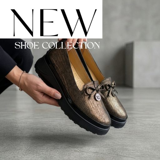 VIA ROMA emelt talpú strukturált bronz slip-on 