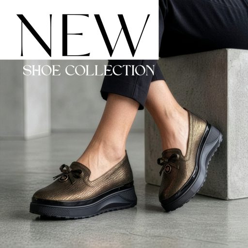VIA ROMA emelt talpú strukturált bronz slip-on 