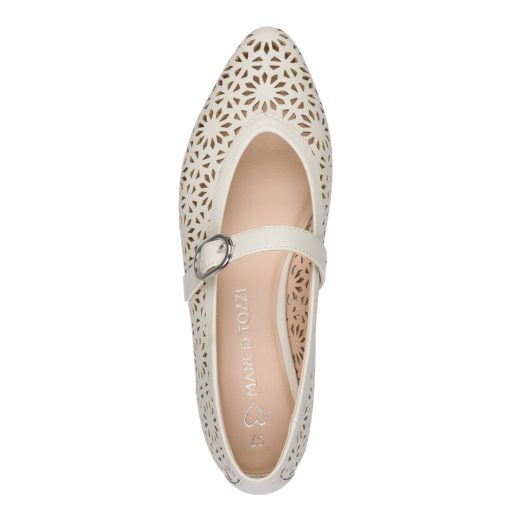 MARCO TOZZI lyukacsos cream balerina