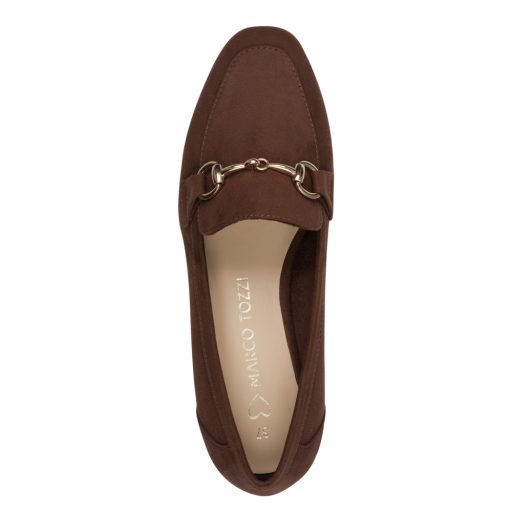 MARCO TOZZI díszes elejű elegáns csokibarna mokaszin 