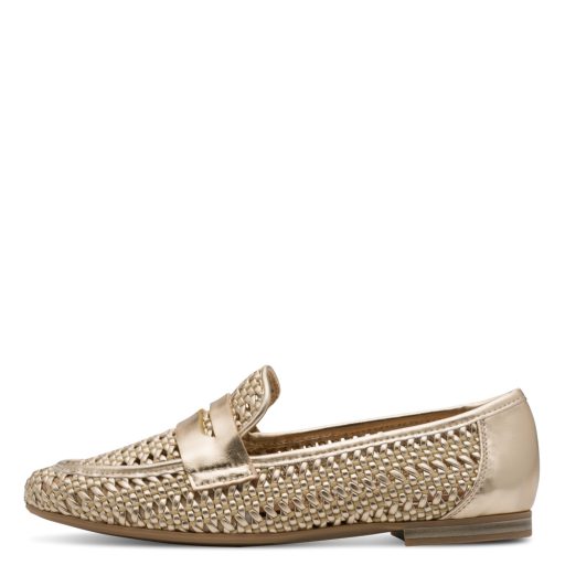 MARCO TOZZI lyukacsos fonott arany mokaszin 