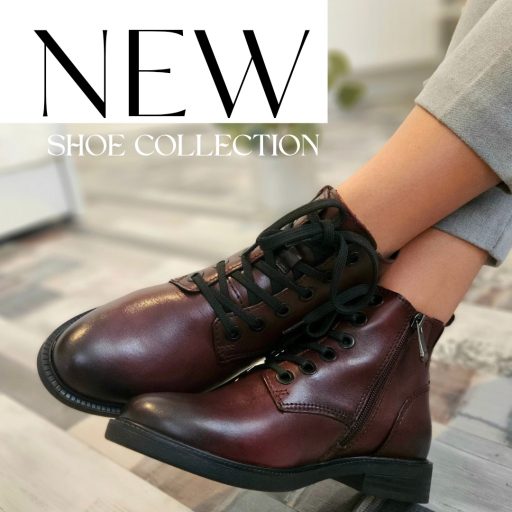 MARCO TOZZI fűzős bordó bőr bokacsizma 