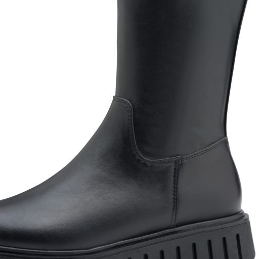 MARCO TOZZI vastag talpú fekete hosszú szárú csizma 