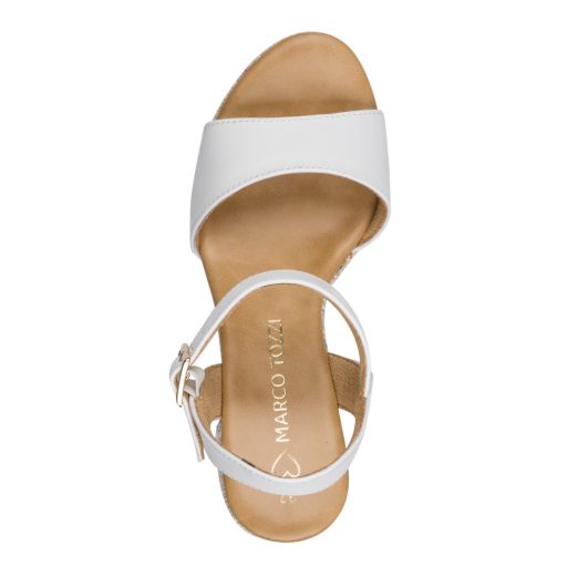 MARCO TOZZI vastag sarkú trendi színes platform talpas fehér szandál 