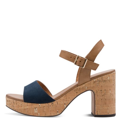 MARCO TOZZI vastag sarkú platform talpas trendi sötétkék szandál 
