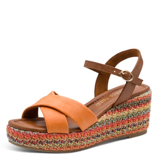 MARCO TOZZI multicolor platform talpas mangó szandál 