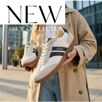 S.OLIVER fekete csíkos fehér-bézs sneaker 